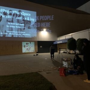 BH+A Justice+Joy Projections on the Civic Auditorium, February 2020. Staff photo