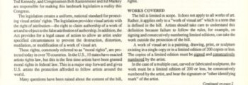 <h3>Fall 1990, National Artist Equity Update, Congress passes Visual Artists Rights Act (VARA Act)</h3>